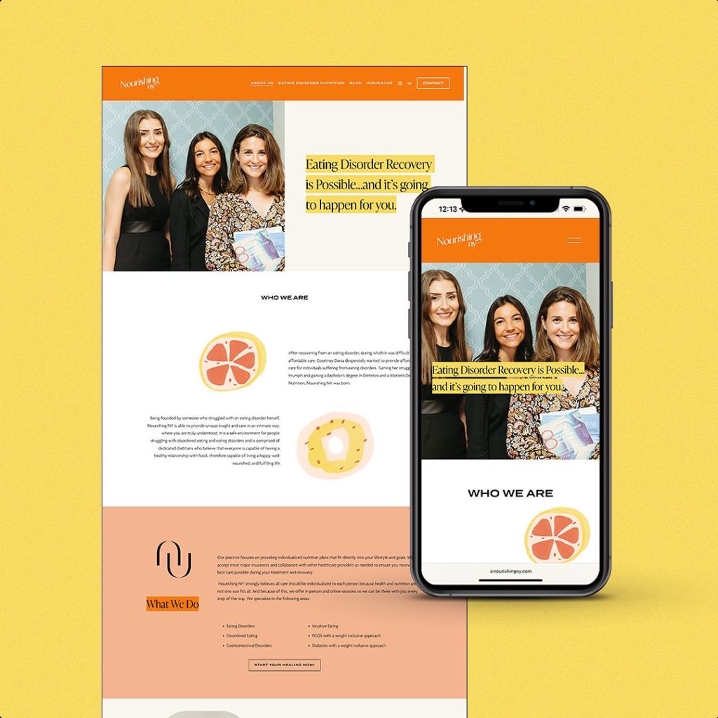 private practice website design about page