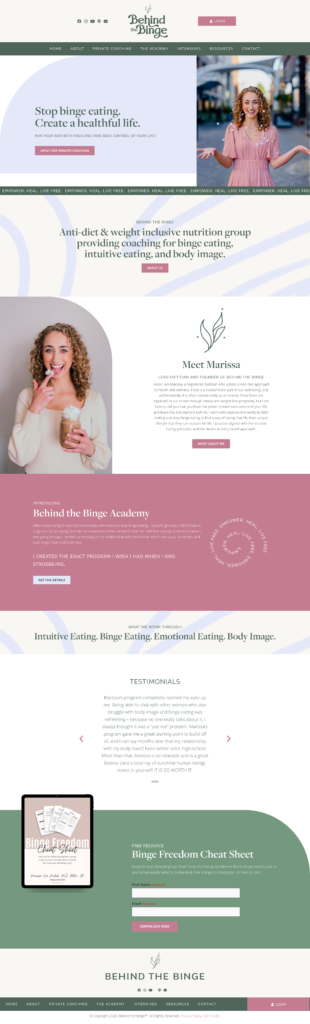 Behind The Binge Homepage Mockup
