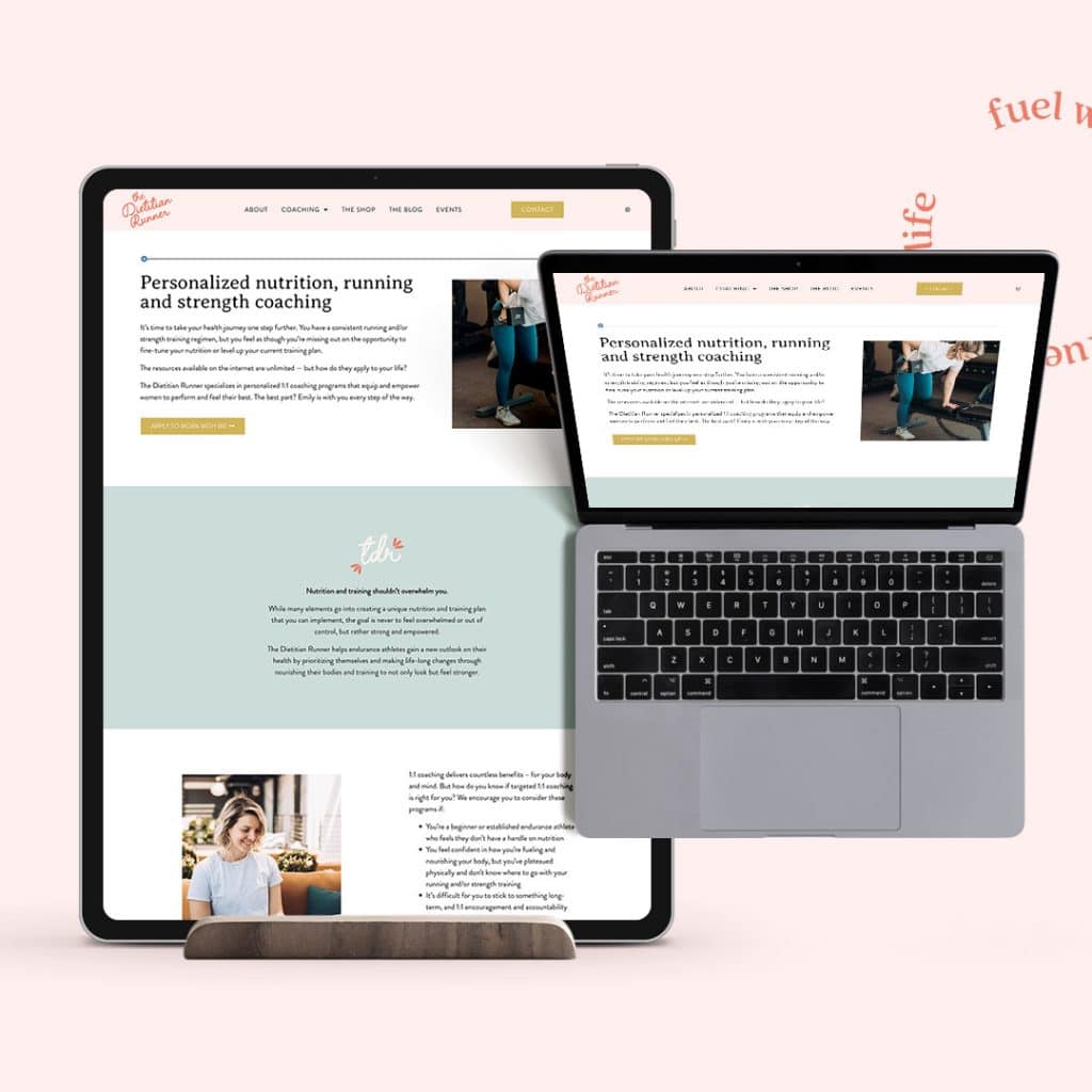 the dietitian runner wordpress website design