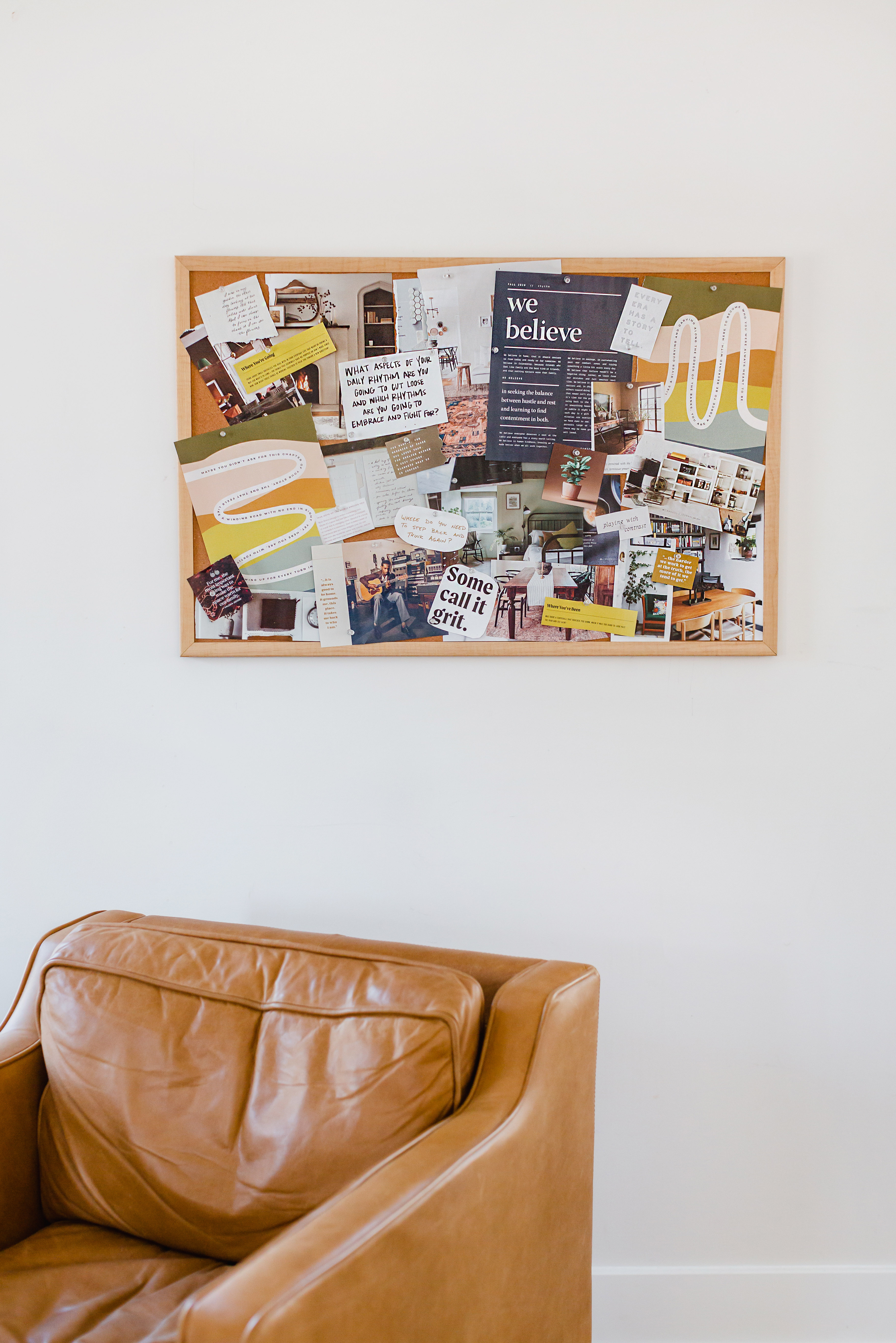 couch and moodboard for online registered dietitian brand tips