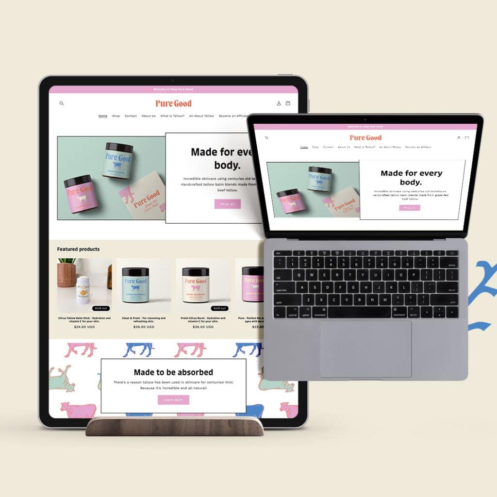 pure good shopify website