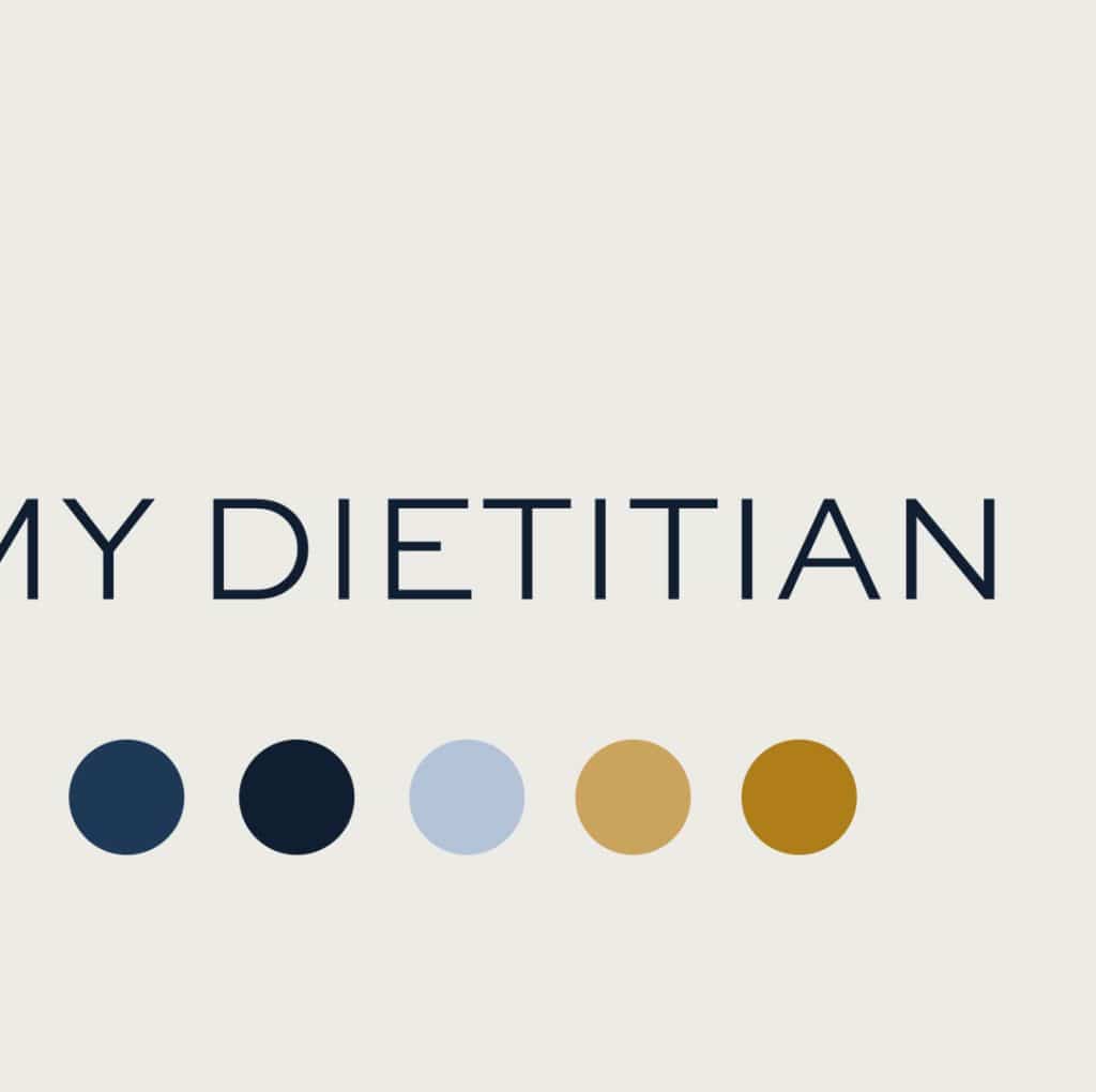the ostomy dietitian secondary logo with color palette