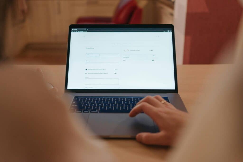 typing on computer screen