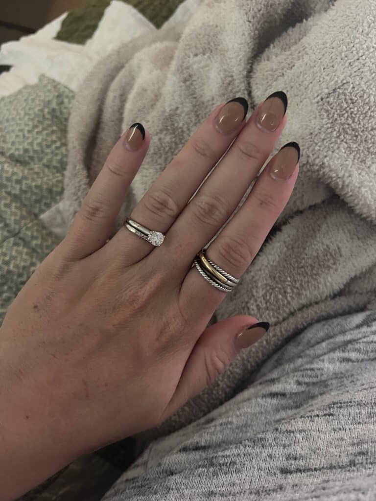 black french tip fall nails