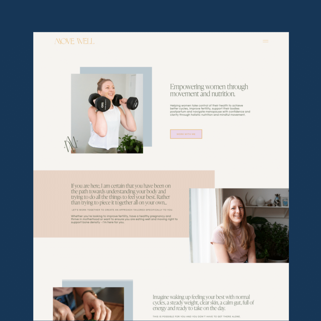 squarespace website for michaela moves well
