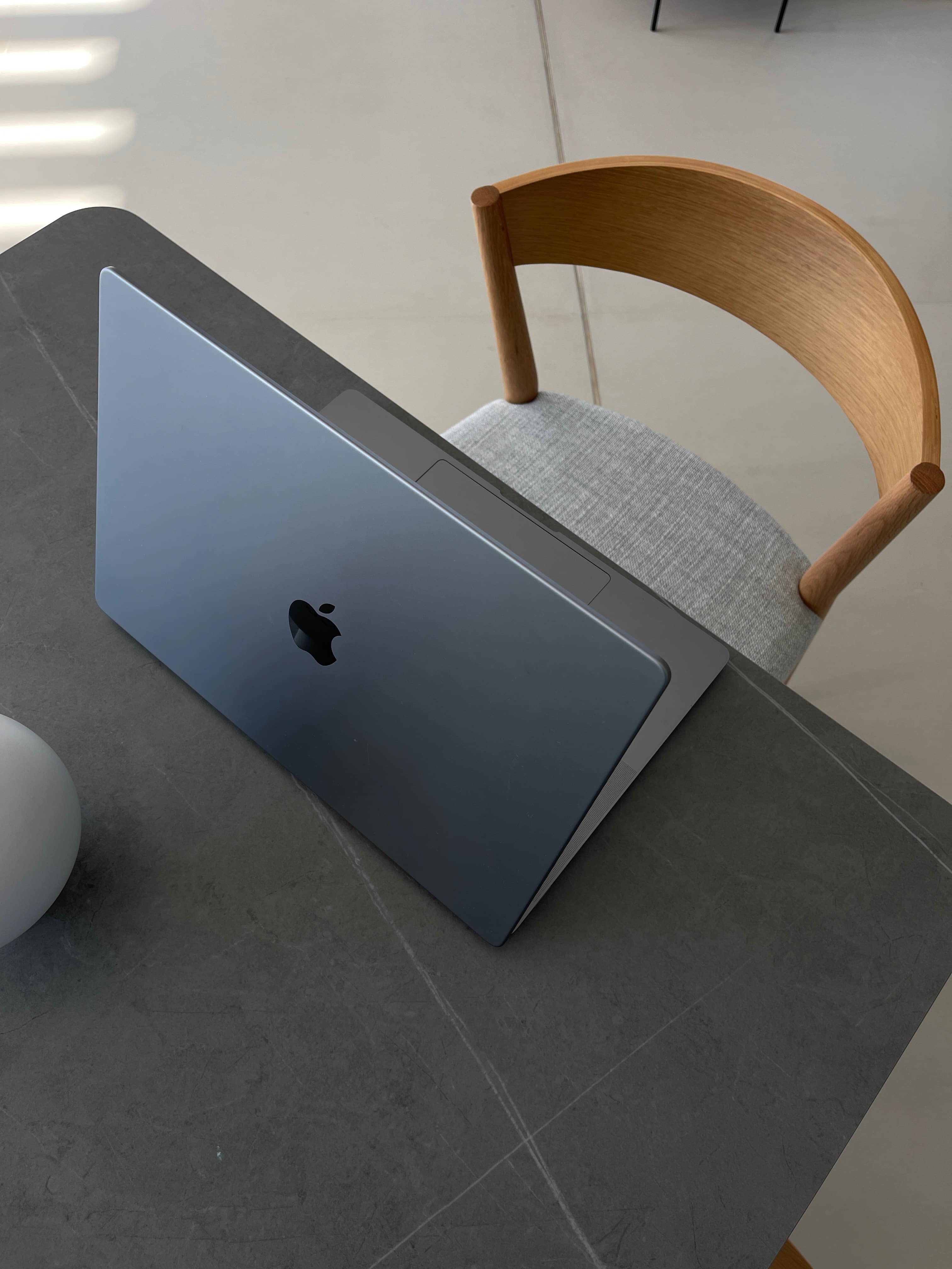 laptop on table