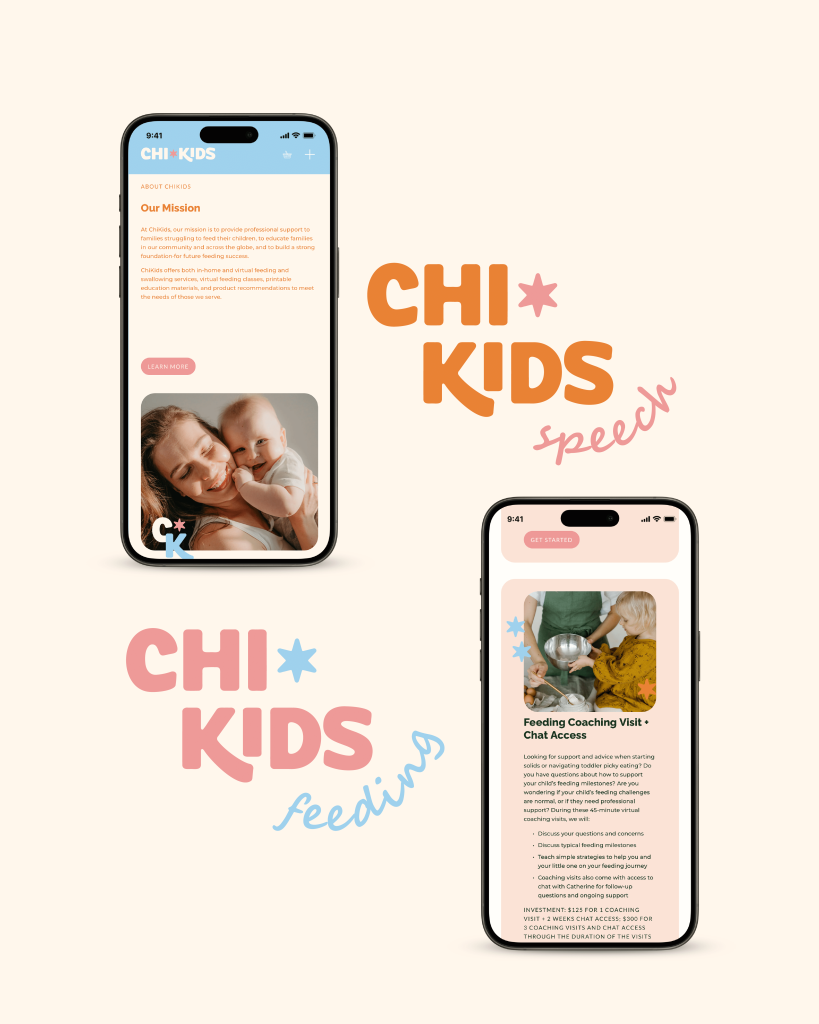 chilkids website design mockup on mobile