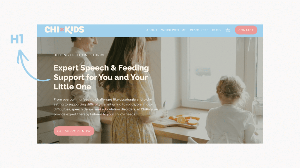 seo for therapists heading one example
